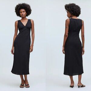 Madewell The Ariana Midi Dress V-Neck‎ Black Size 0
